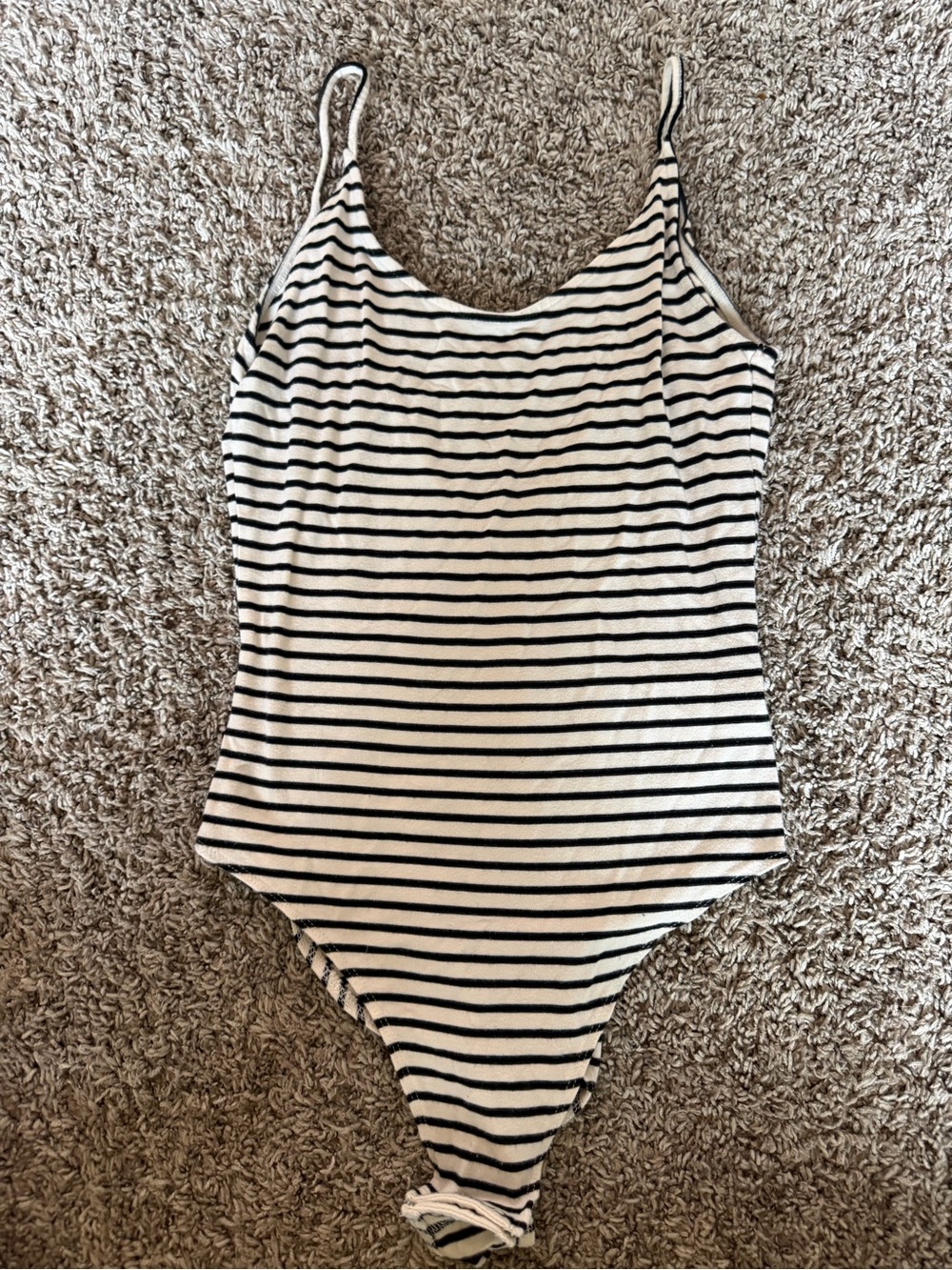 American Eagle Outfitters Black and White Striped Bodysuit